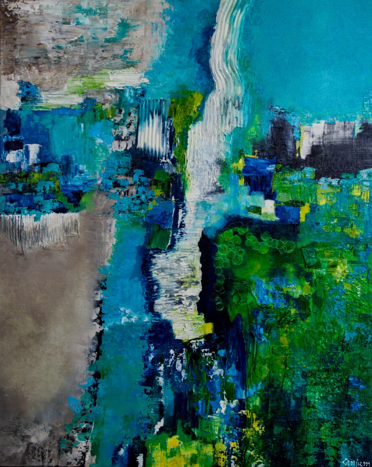 urban, Urban Scape1, Oil on canvas, Anjum Motiwala, 2020